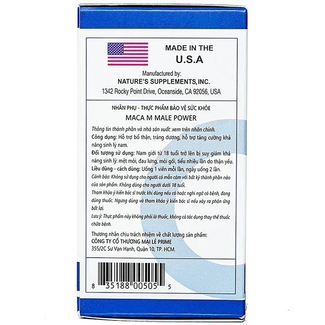 Maca M Male Power (60 viên) - Ảnh 5