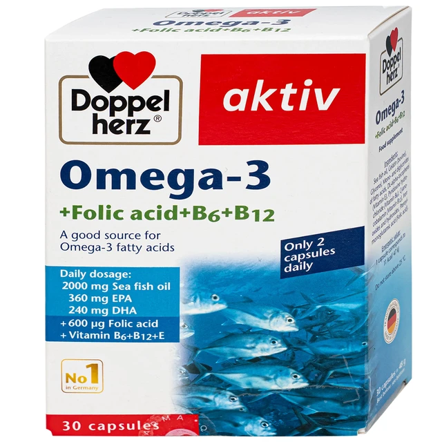 Omega-3 + Folic acid + B6 + B12 (3 vỉ x 10 viên) - Ảnh 4