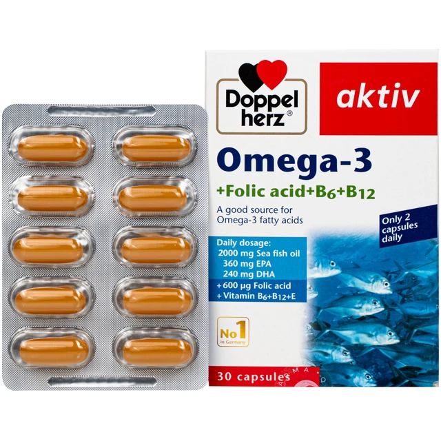 Omega-3 + Folic acid + B6 + B12 (3 vỉ x 10 viên)